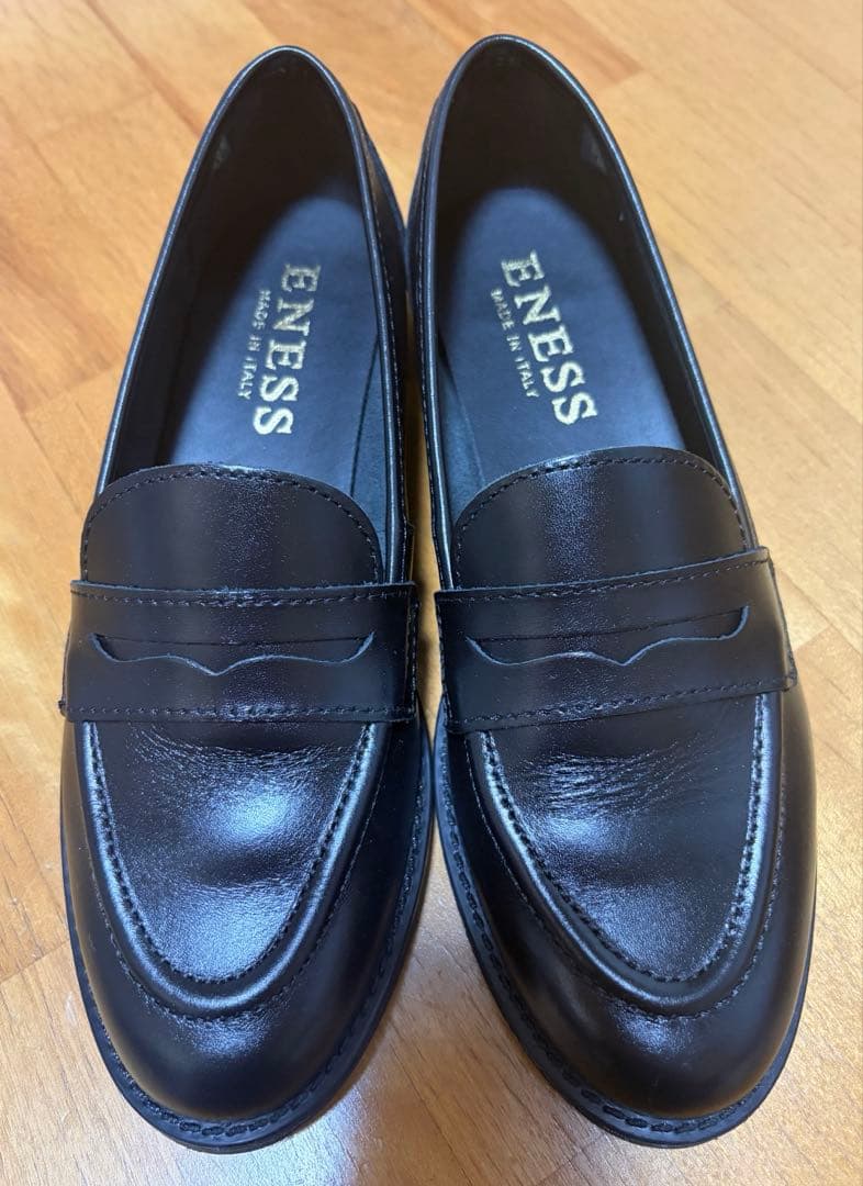 ENESS エネス ローファー37 ブラック 黒 レザー 本革