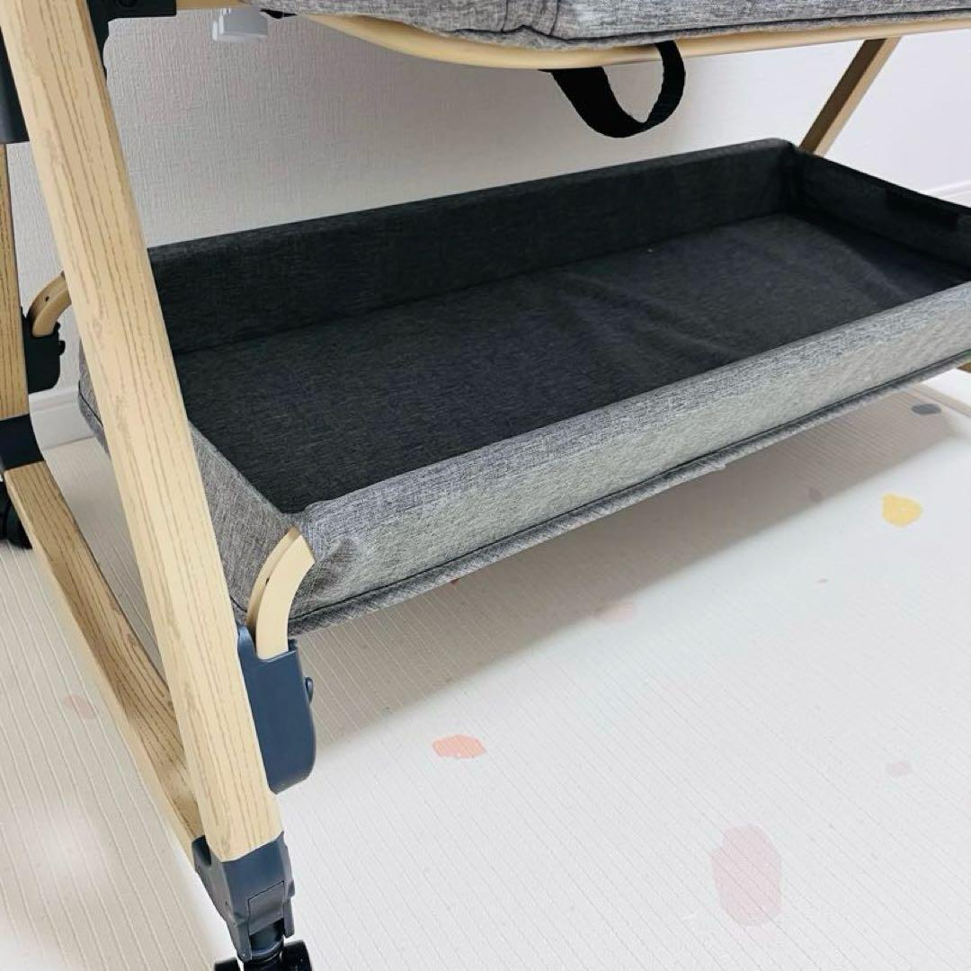 ベビーベッド　HZDMJ 2021年型 キャスター付 敷きパッド付　持ち運びOK