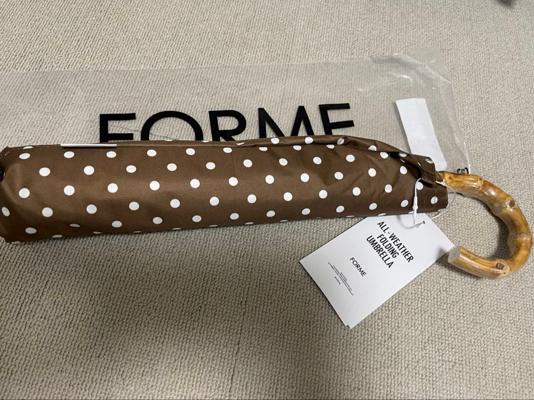 FORME 折り畳み日傘　茶色 ドット　東原亜希