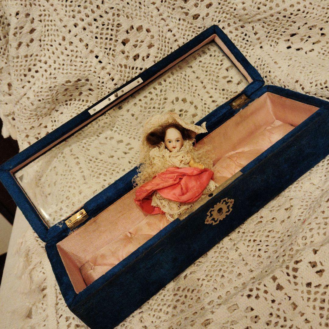 フランスアンティーク♡レアガラス蓋グローブボックス♡ミニョネット