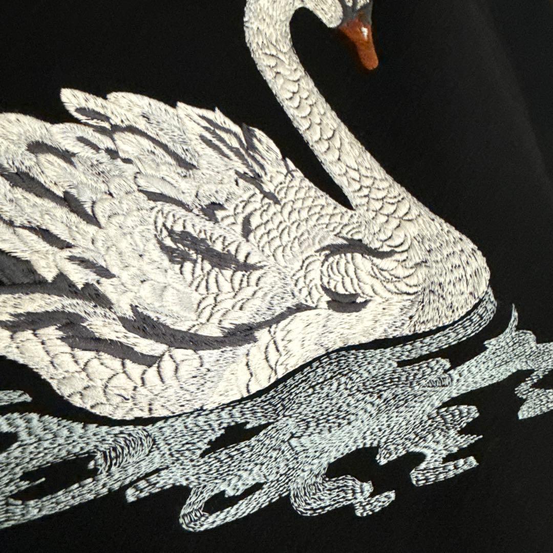 ステラマッカートニー スワン刺繍 スカジャン ブラック/アイボリー