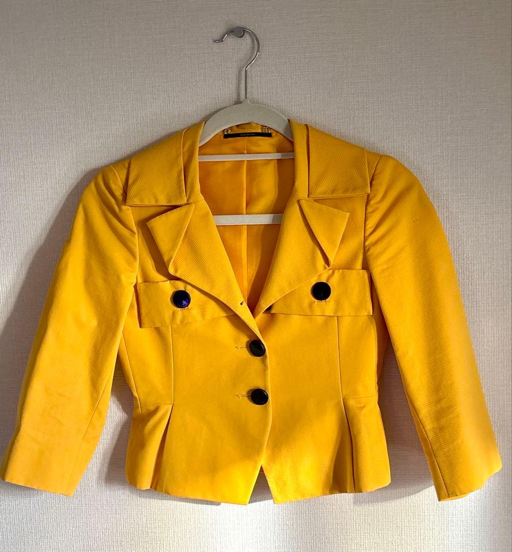 GUCCI グッチ テーラードジャケット マスタードイエロー イタリア製 36