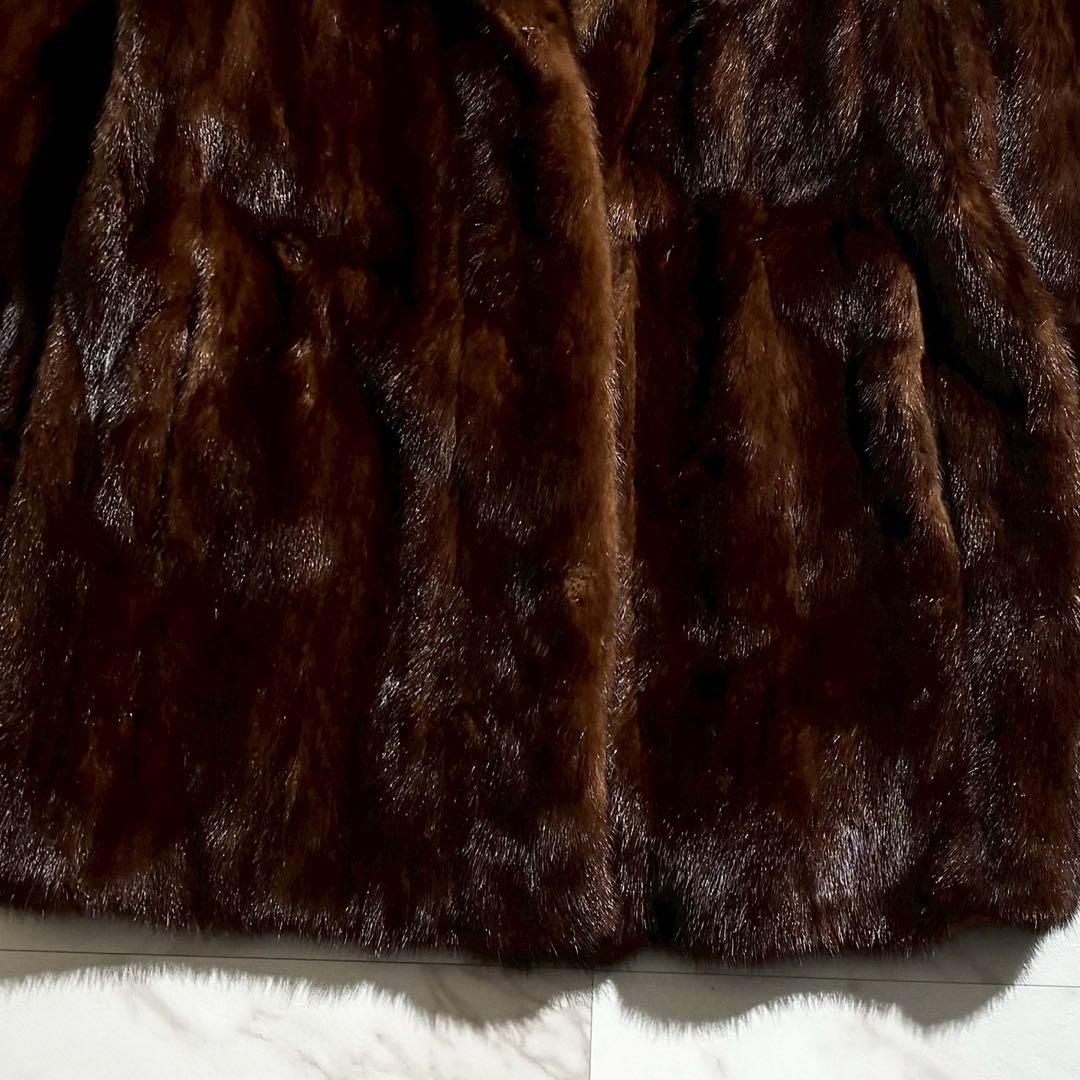 【サイズ11】デミバフミンク ファー コート ジャケット 毛皮 ゆったり