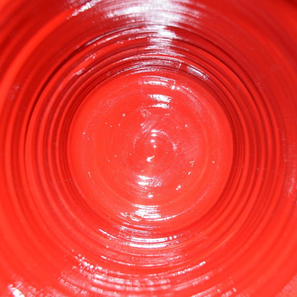 イタリア製 マヨリカ焼き 傘立て レッド 花柄 アンティーク