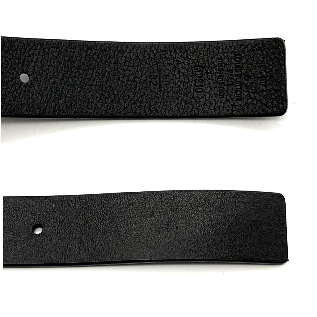 未使用級◆ルイヴィトン サンチュール（80/32）ベルト フラワー ブラック