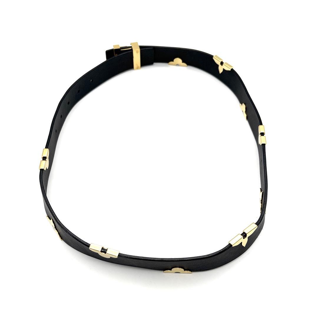 未使用級◆ルイヴィトン サンチュール（80/32）ベルト フラワー ブラック