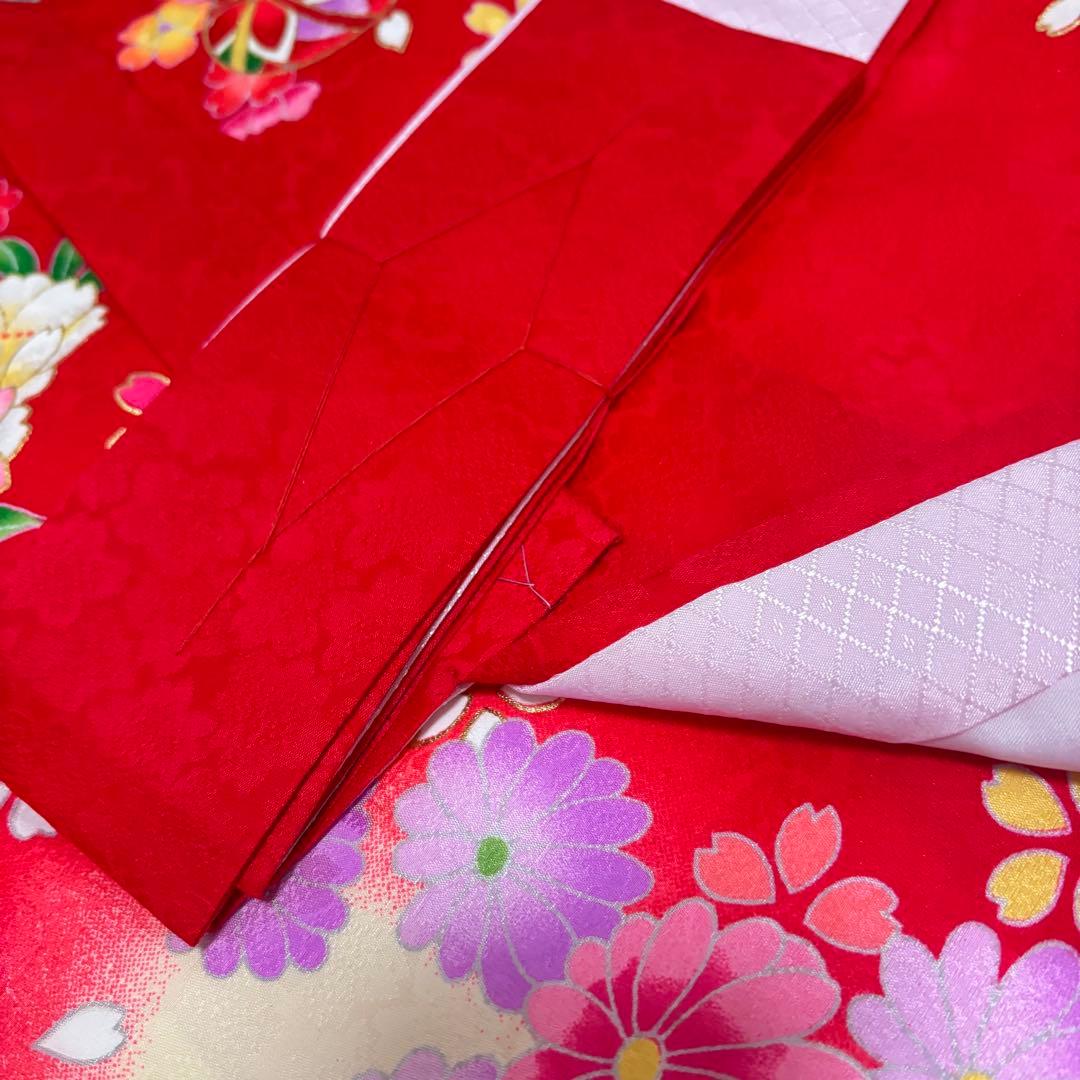 《新品》日本製 正絹 華やかな刺繍入❗️お宮参り 産着 襦袢付 新品たとう紙付 赤