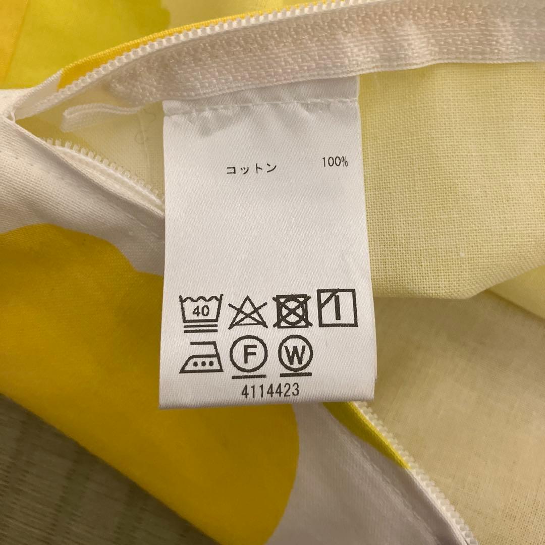 マリメッコ　クッションカバー　ウニッコ× 2 花　黄色　黄緑