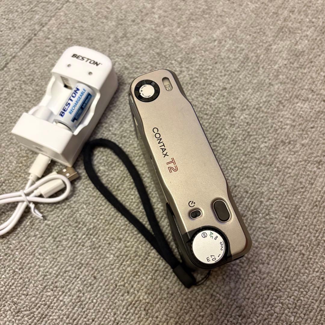 CONTAX T2 コンパクトフィルムカメラ フィルムカメラ グレー