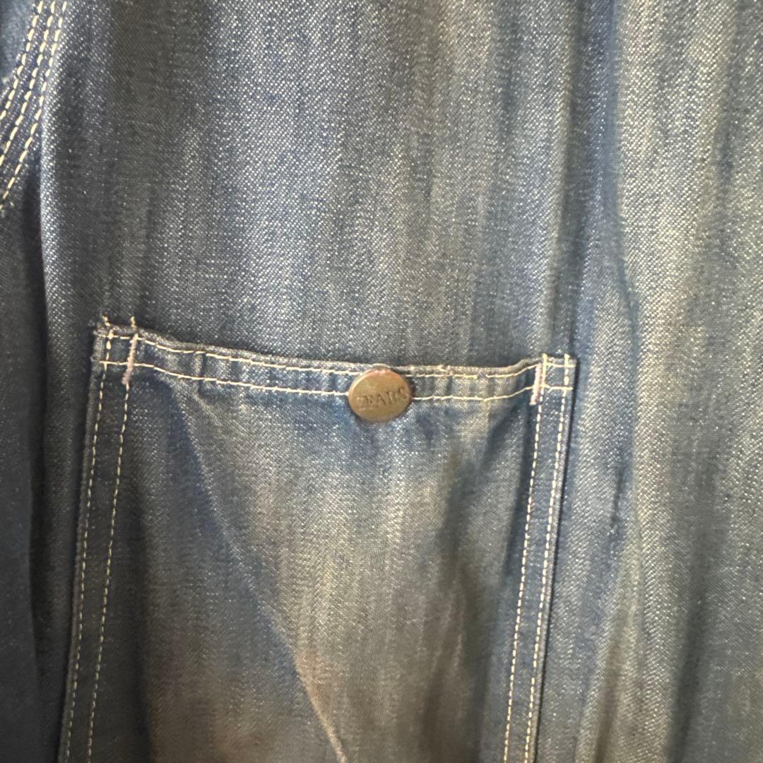60's Sears シアーズ vat-dyed ボロ 開襟デニムカバーオール