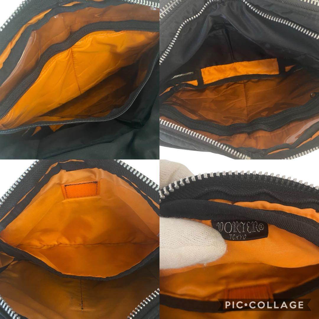 美品　ポーター　タンカー　ショルダーバッグ　ダブルジップ　ブラック　二層