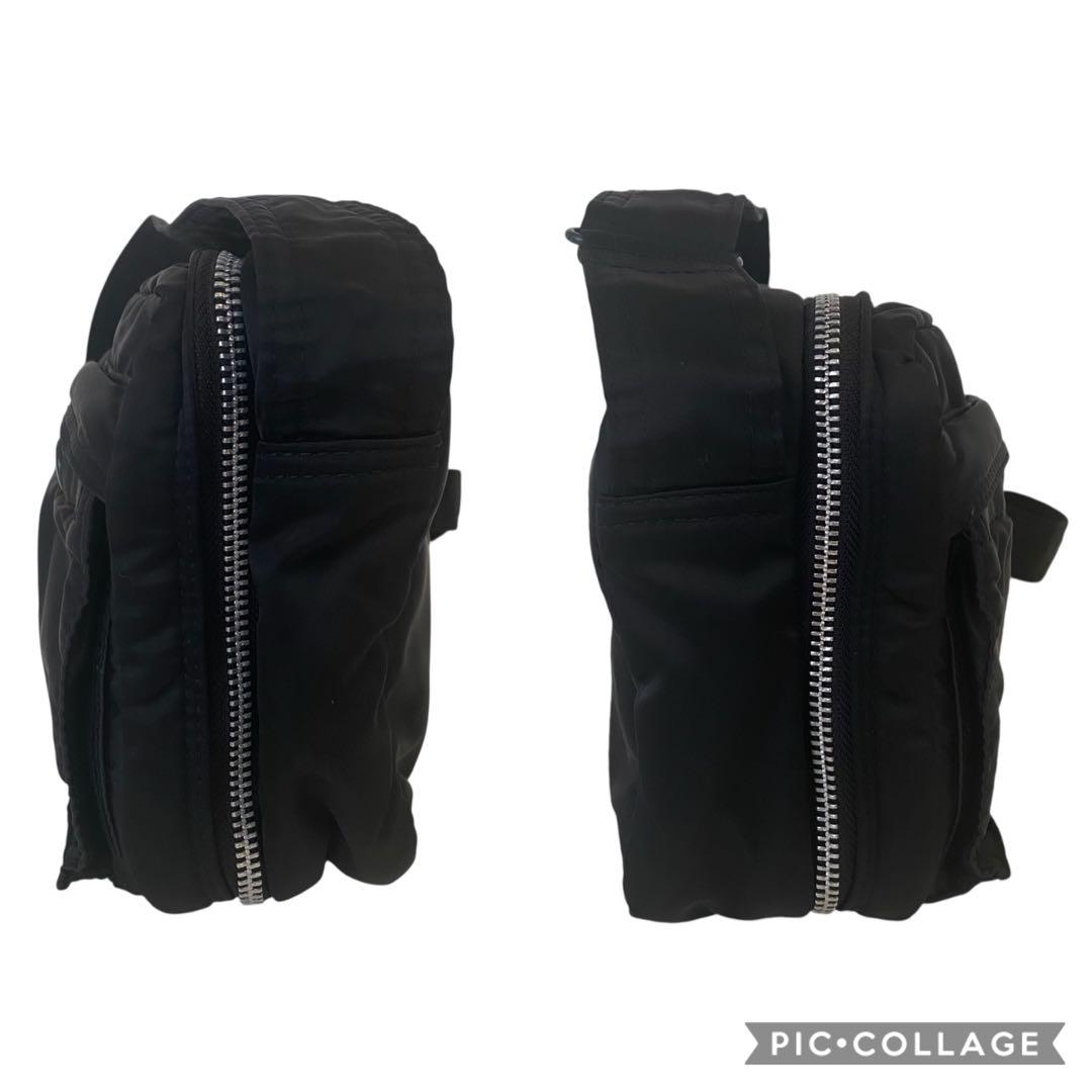 美品　ポーター　タンカー　ショルダーバッグ　ダブルジップ　ブラック　二層