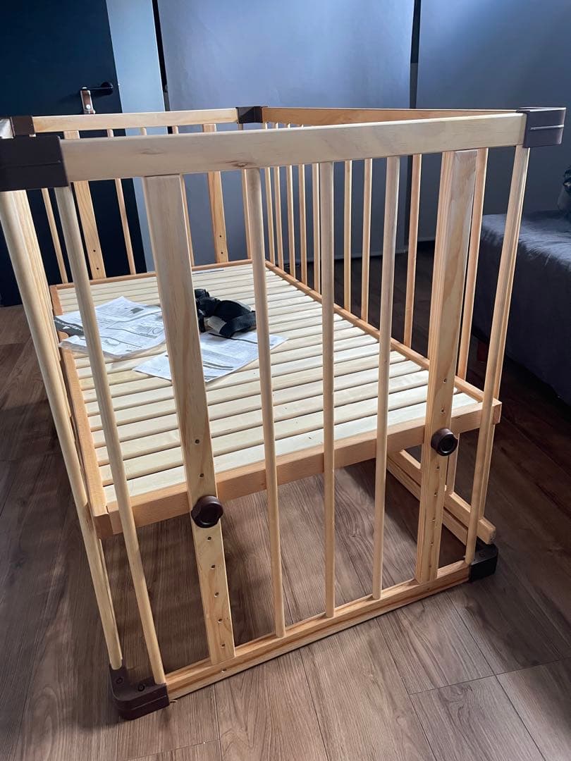 付属品完品☆ファルスカ ベッドサイドベッド 03 添い寝安全ベルトfärska