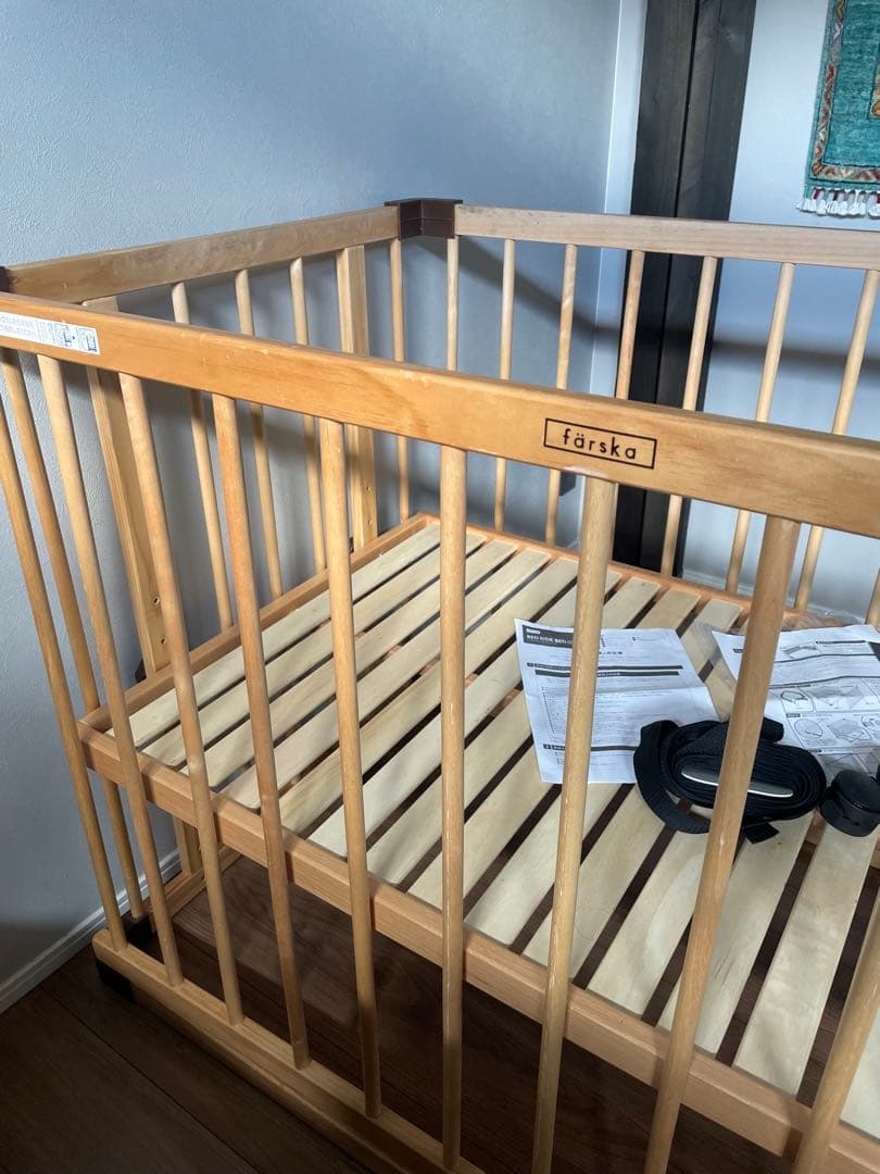 付属品完品☆ファルスカ ベッドサイドベッド 03 添い寝安全ベルトfärska