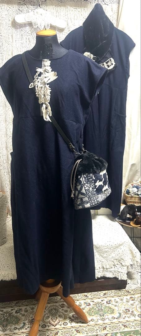 a*a様 60108Ｂミナペルホネンハンドメイドファーポシェット