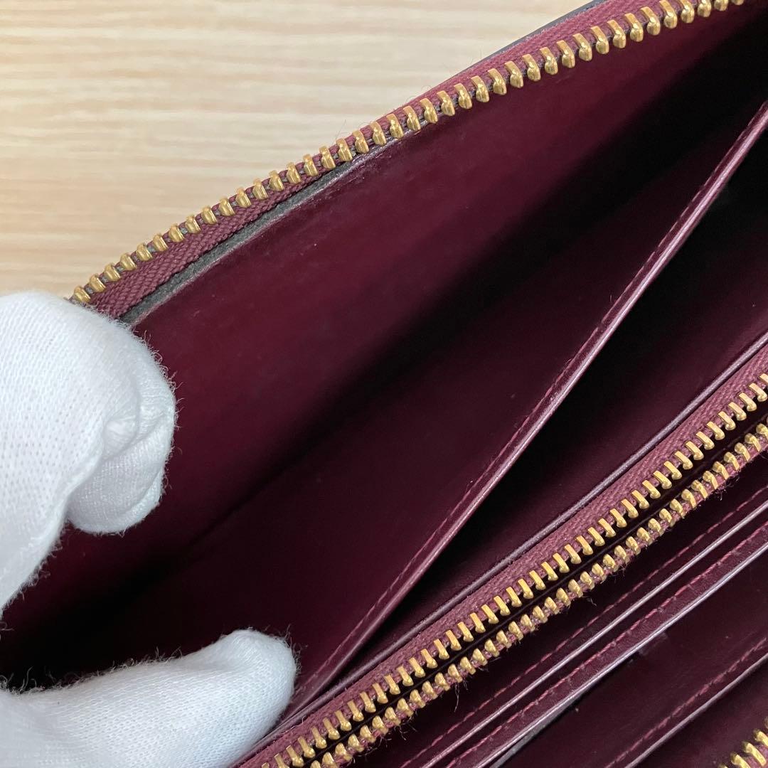 《良品》 ルイヴィトン モノグラムヴェルニ ジッピーウォレット ワインレッド