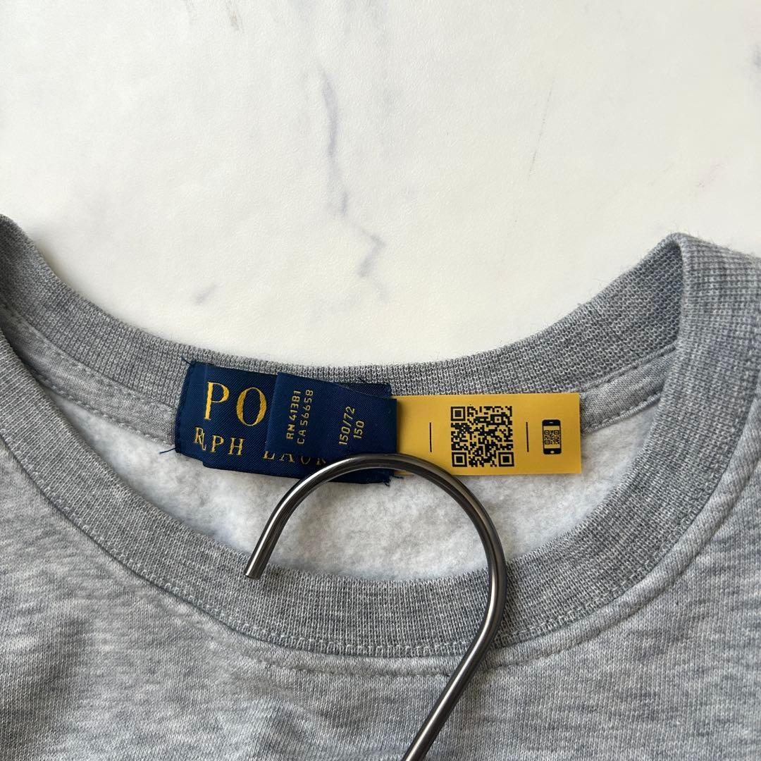 完売品 美品 ラルフローレン ポロベア トレーナー 裏起毛 グレー