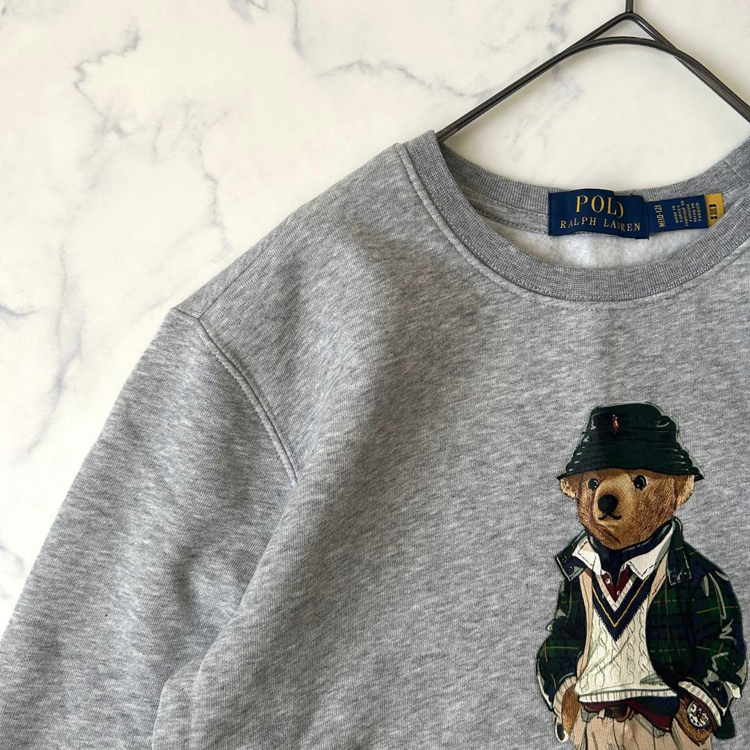 完売品 美品 ラルフローレン ポロベア トレーナー 裏起毛 グレー