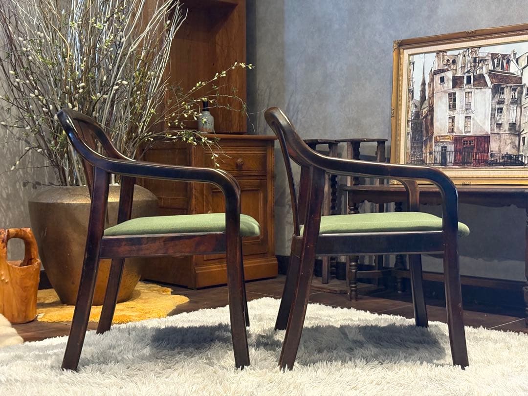 ②karimoku カリモク　アームチェア　ダイニングチェア　ビンテージ　IZ