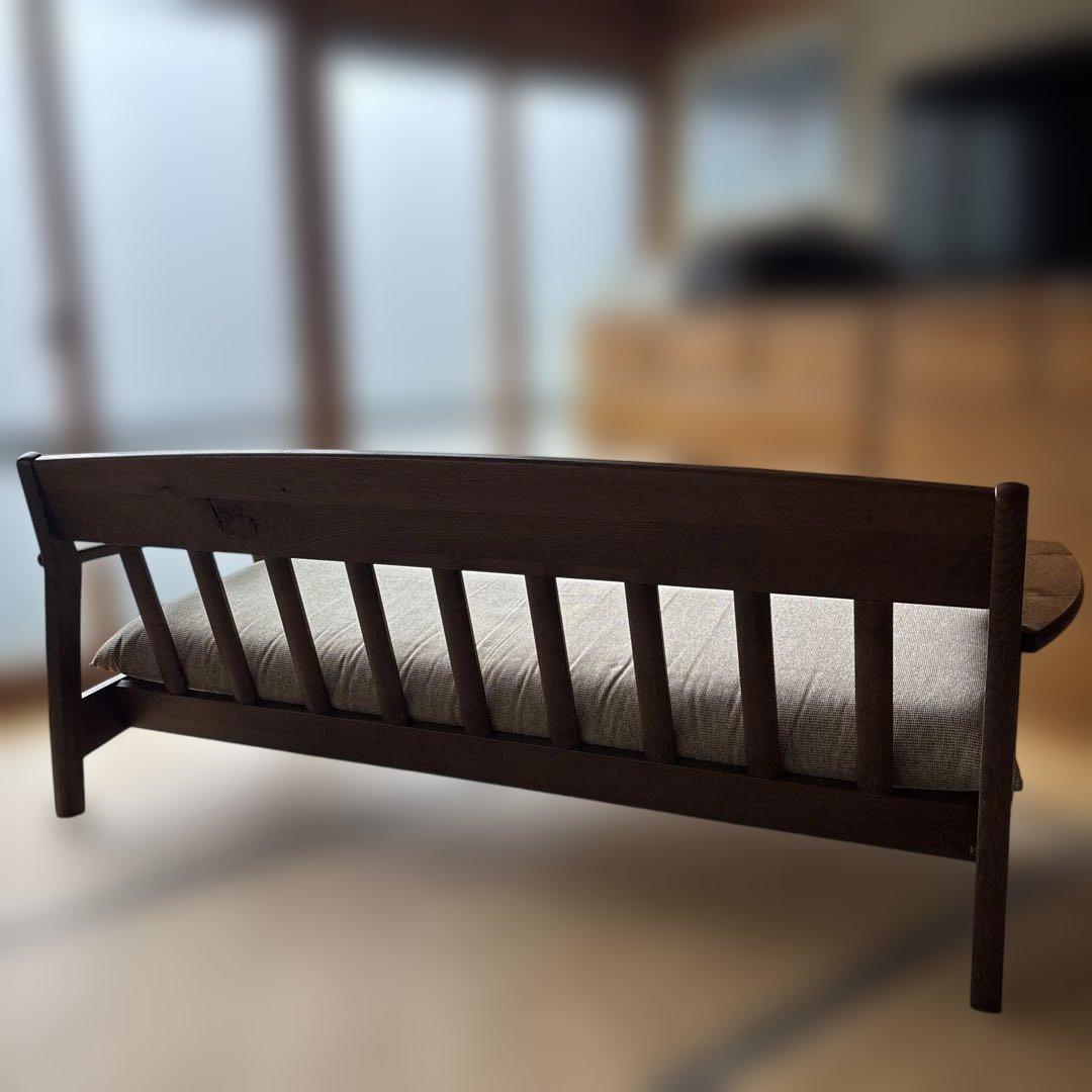 木製フレーム グレー系ソファ 3人掛け