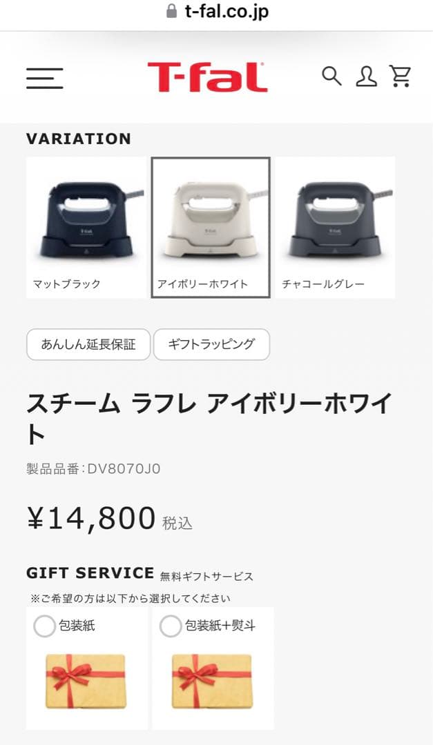 T-fal スチームラフレ チャコールグレーDV8075J0A