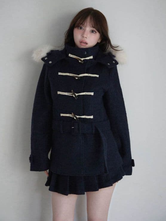 た*か様 andmary Nicole fur belt jacket navy