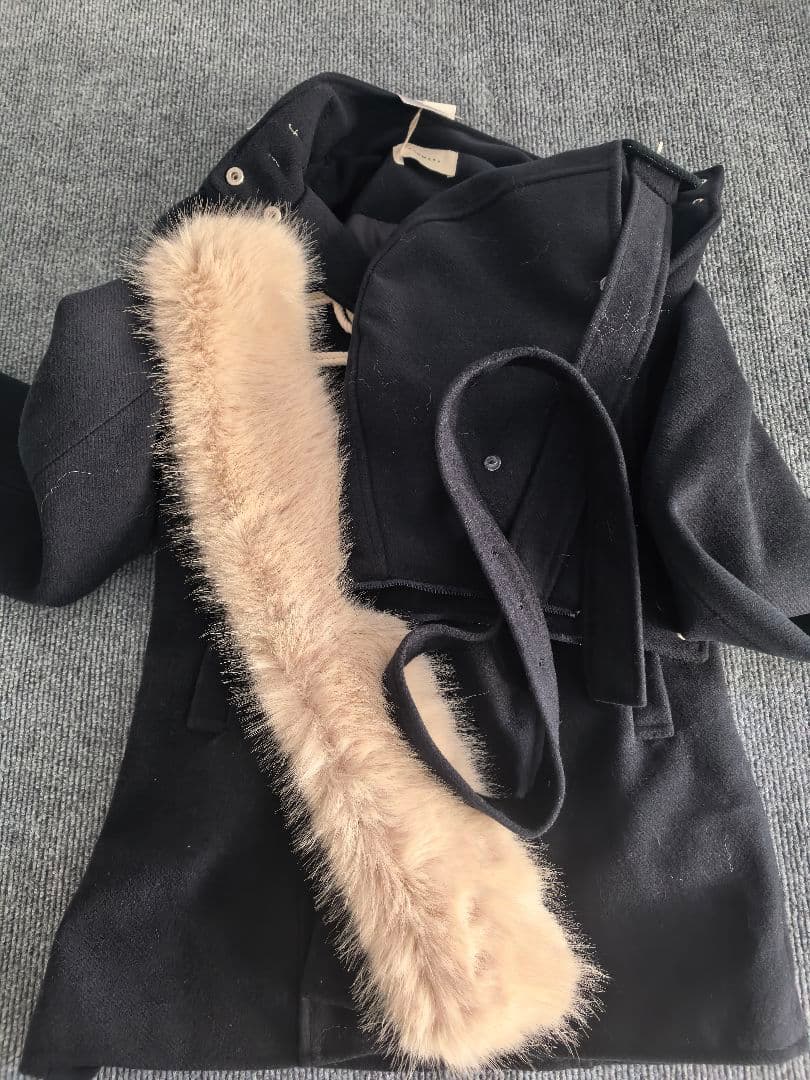 た*か様 andmary Nicole fur belt jacket navy