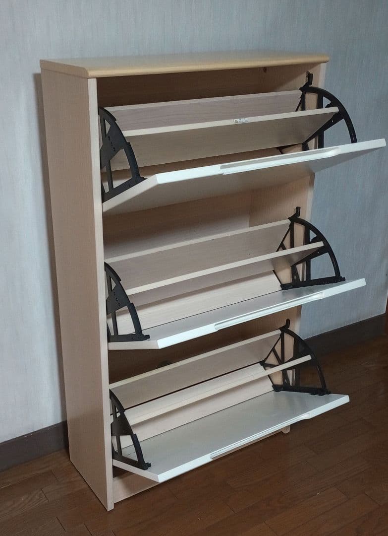 【ニトリ】3段シューズボックス 下駄箱 シューズラック 靴収納ラック 玄関家具