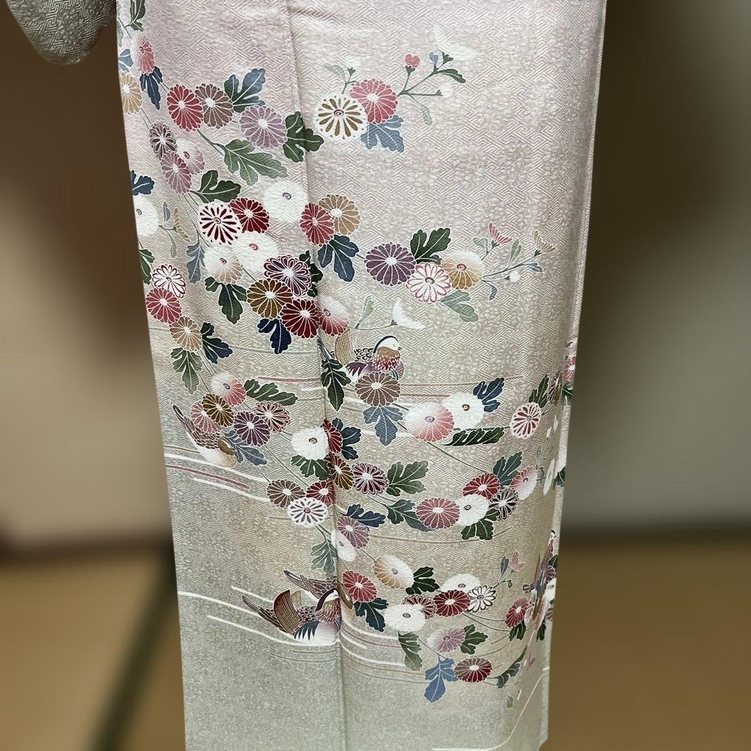 訪問着　鈴乃屋謹製　共八掛　ガード加工　落款あり　身丈156裄68