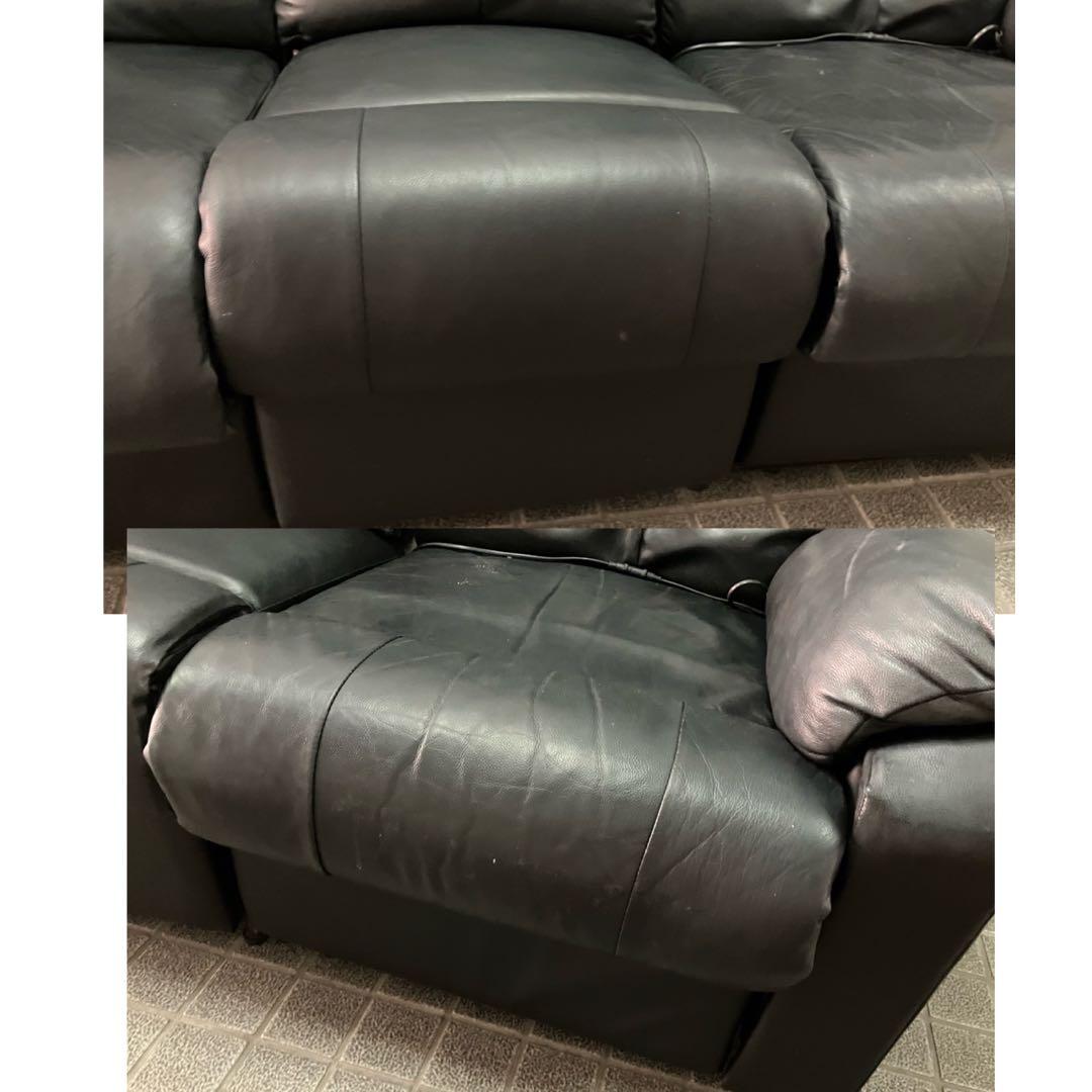 島忠　本革電動リクライニング3人掛けソファ トリプルソファー　レザー　セパレート