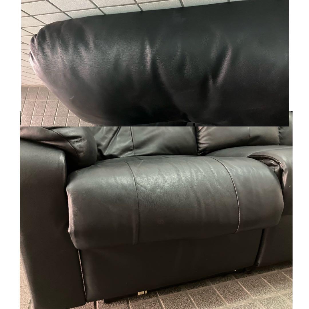 島忠　本革電動リクライニング3人掛けソファ トリプルソファー　レザー　セパレート