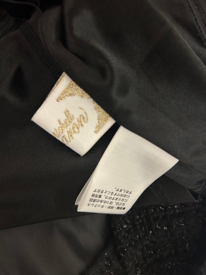 ミシェルマカロン ファンシーツイード美脚スカート 黒 Mサイズ