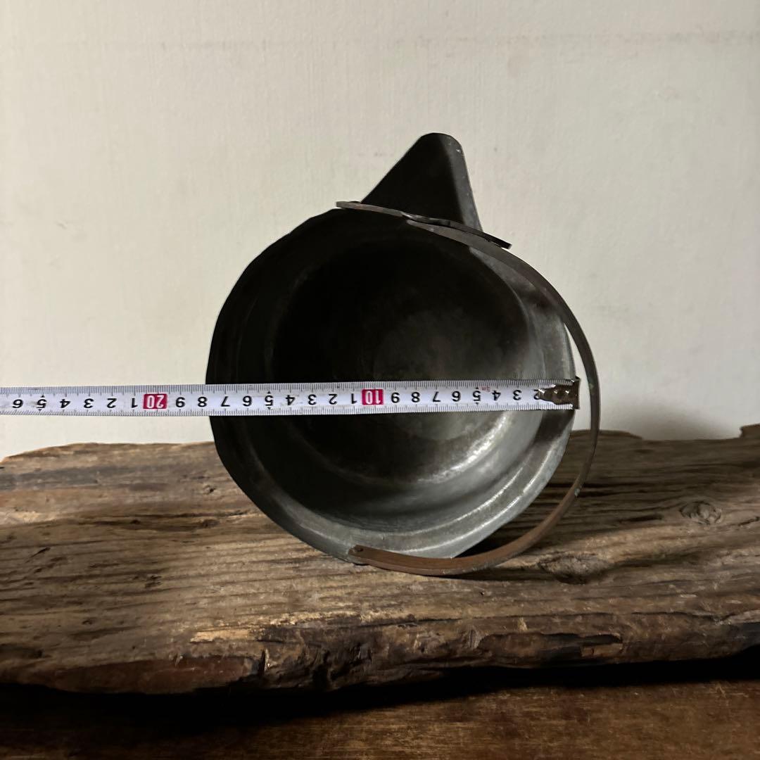 シャビー　古い片口銅鍋　⑥ コッパーケトル　片口　ガーデニング　古道具　検:李朝