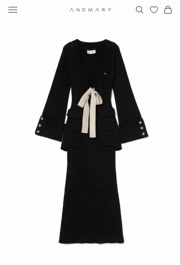 ワンピース andmary Rola ribbon set dress