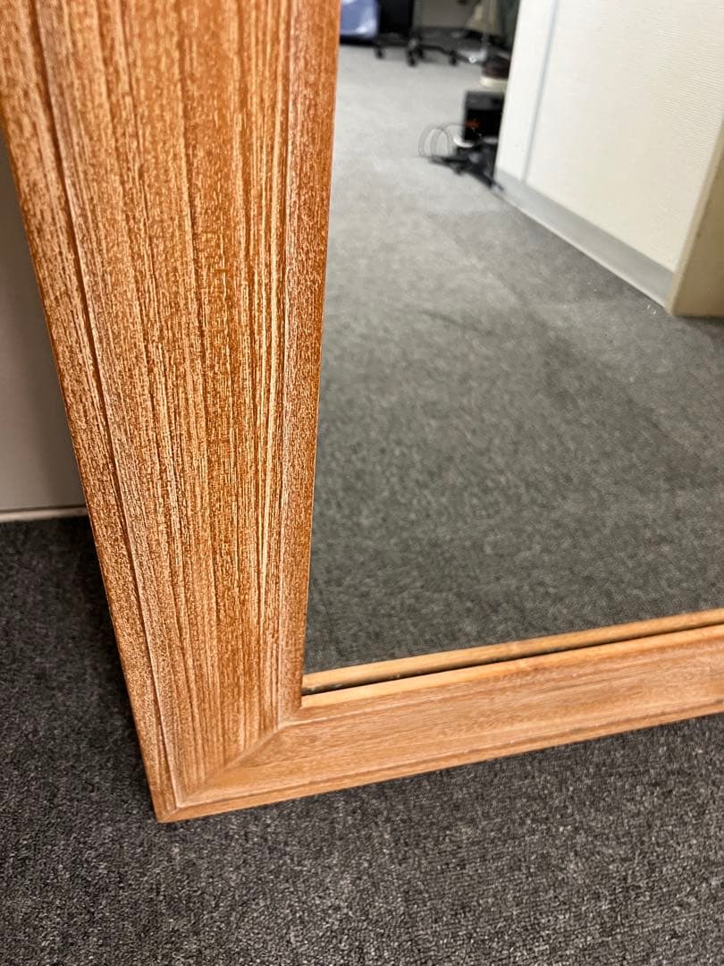 【大型 姿見】無垢材フレームミラー 180×69cm 全身鏡 壁掛け可、天然木