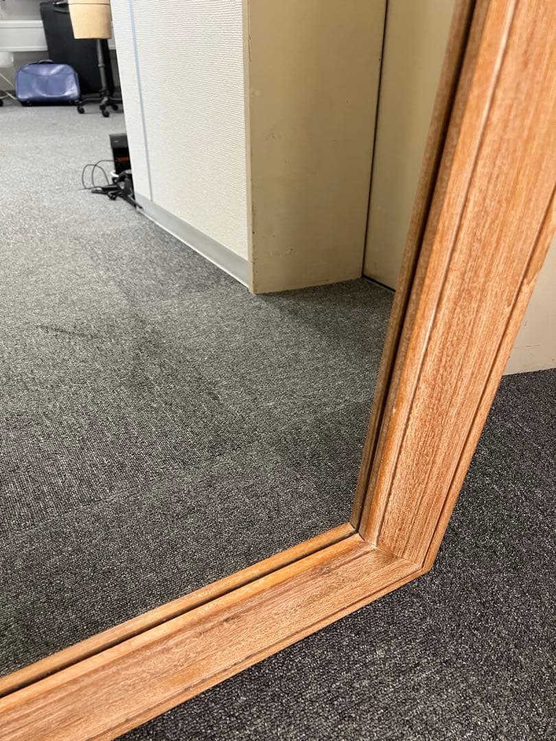 【大型 姿見】無垢材フレームミラー 180×69cm 全身鏡 壁掛け可、天然木