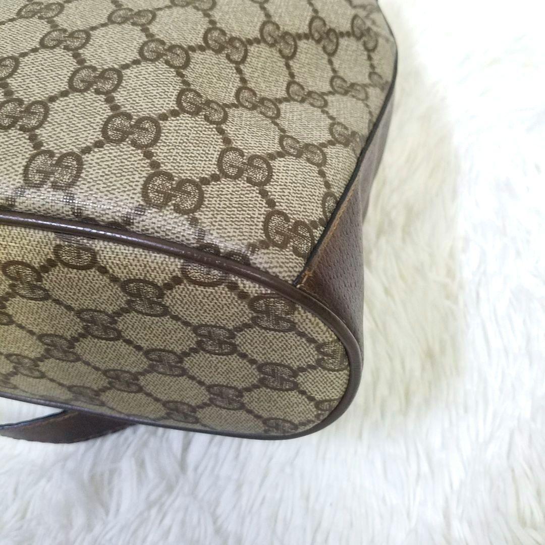 【正規品】GUCCI 巾着型ショルダーバッグ GG シェリーライン PVC 本革