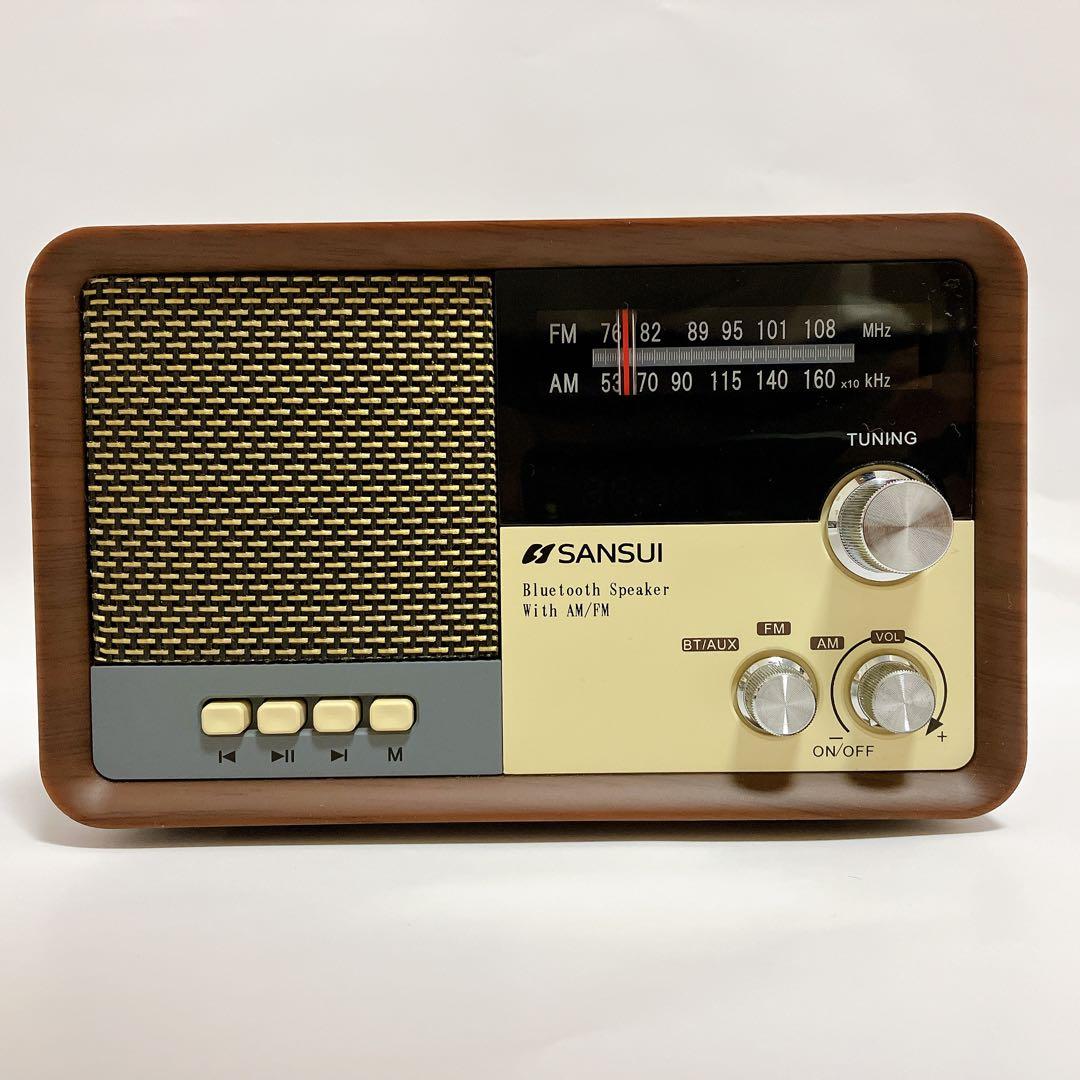 SANSUI サンスイ Bluetooth スピーカー ラジオ　MSR-1 WD