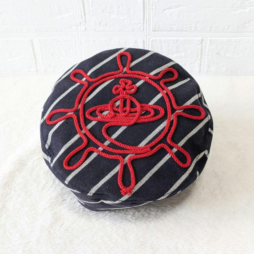 ✨希少✨ヴィヴィアン・ウエストウッド オーブ刺繍 ボーダー キャスケット