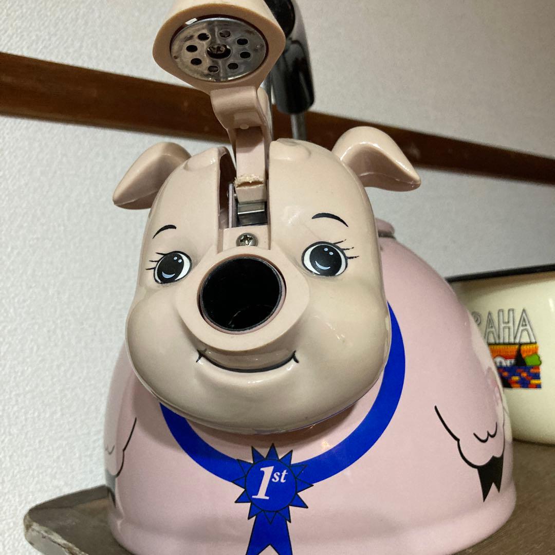 アンティーク　豚ホーローケトル