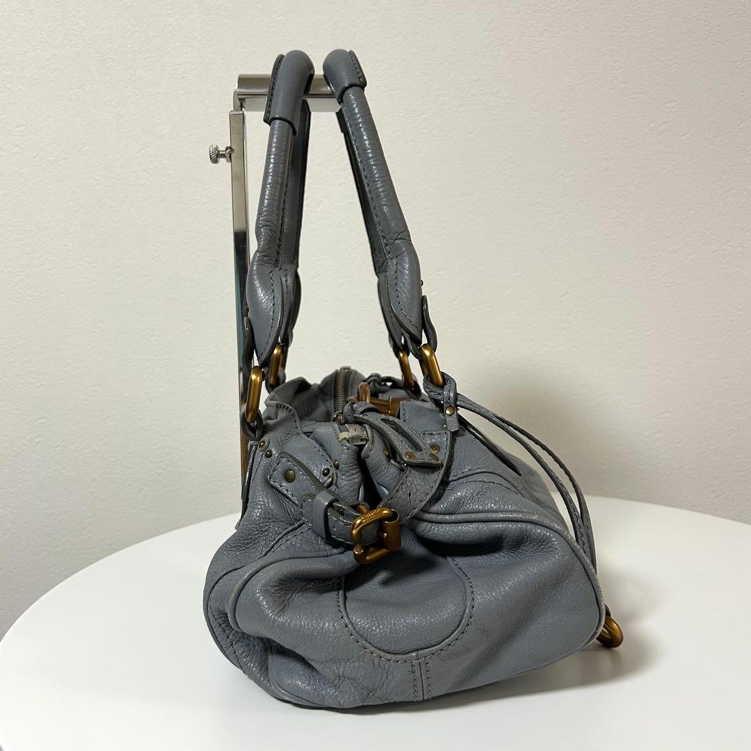 Chloe クロエ パディントン 2wayハンドバッグ 南京錠 ブルーグレー
