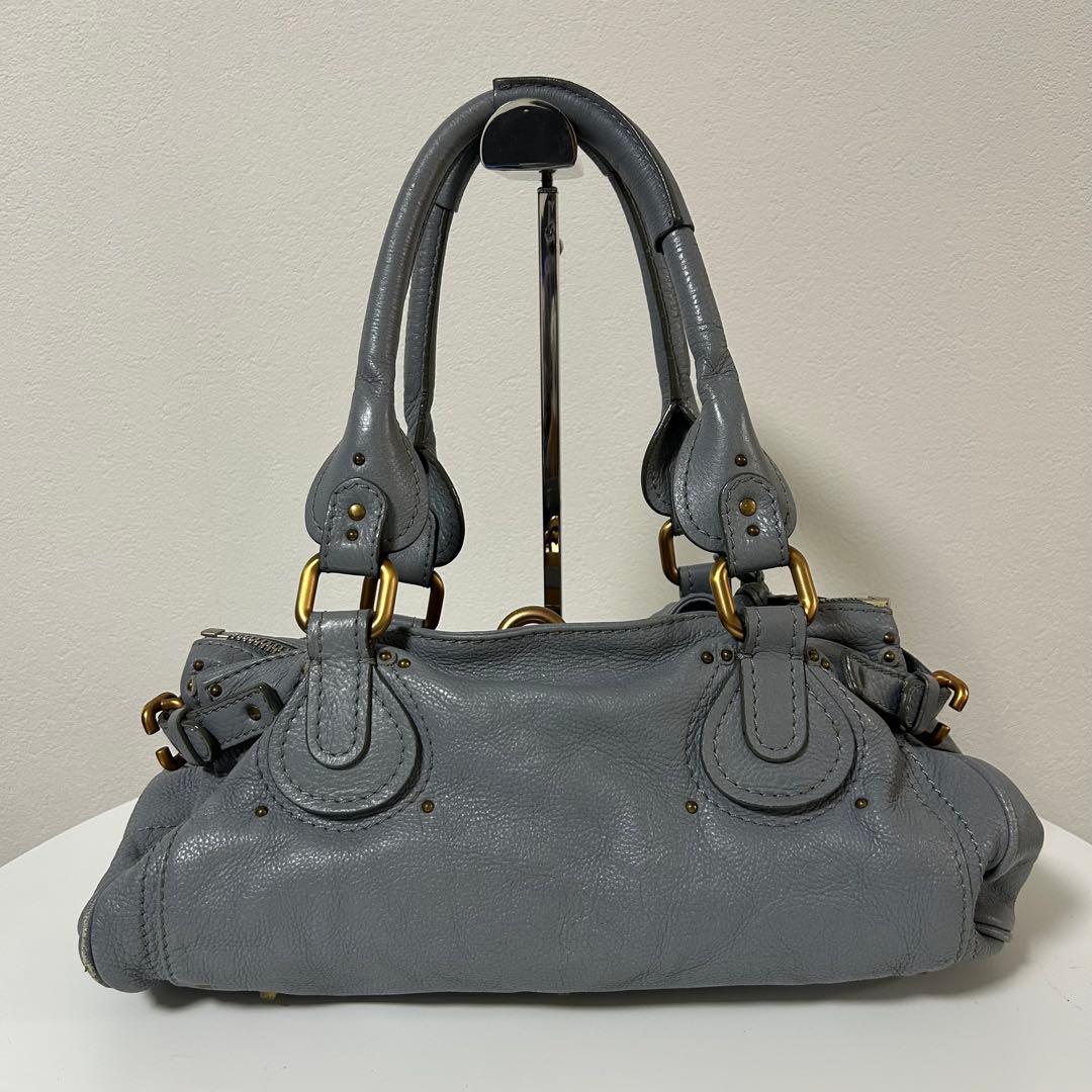 Chloe クロエ パディントン 2wayハンドバッグ 南京錠 ブルーグレー