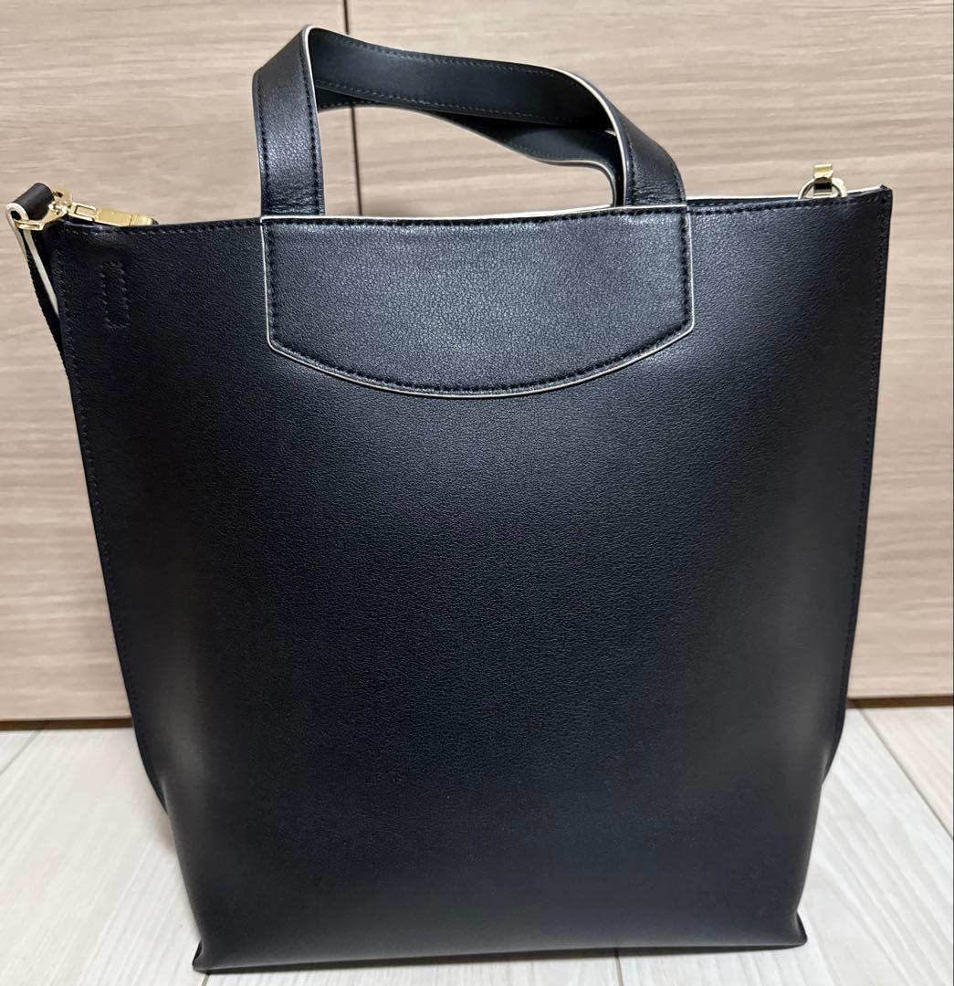 【美品】agnes b. 2wayショルダーバッグ レザー ブラック グリーン