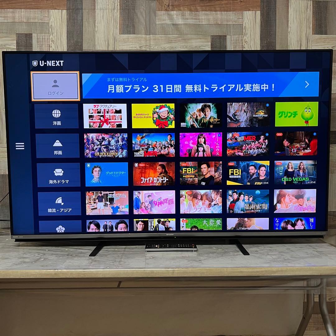 全国送料込❣️シャープ60V型4Kテレビ YouTube.NETFLIX可
