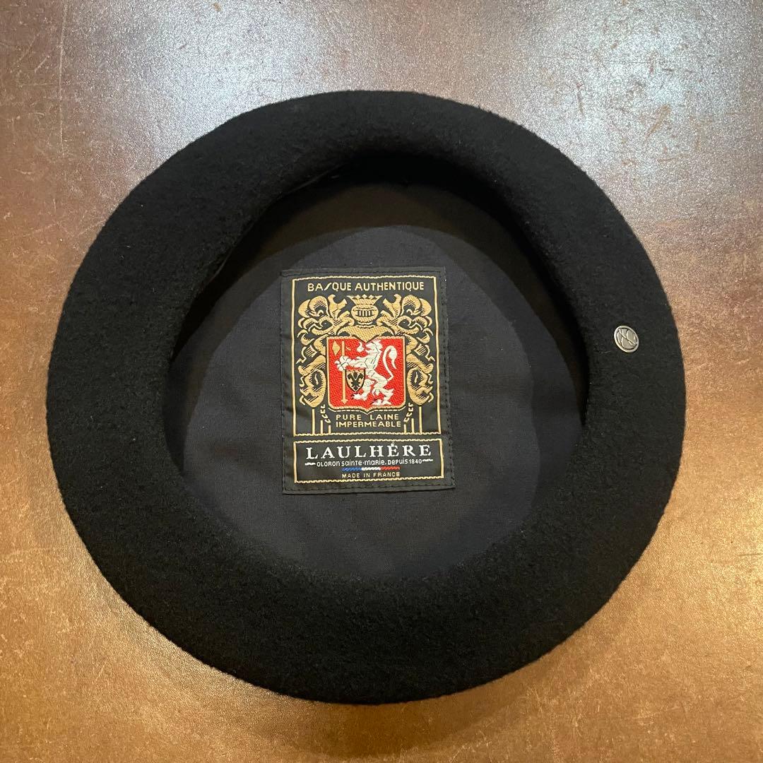 フランス製 LAULHÈRE 黒 ベレー帽 60cm