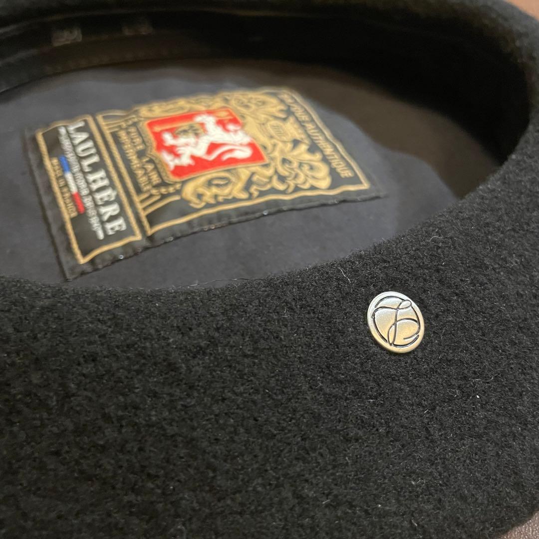 フランス製 LAULHÈRE 黒 ベレー帽 60cm