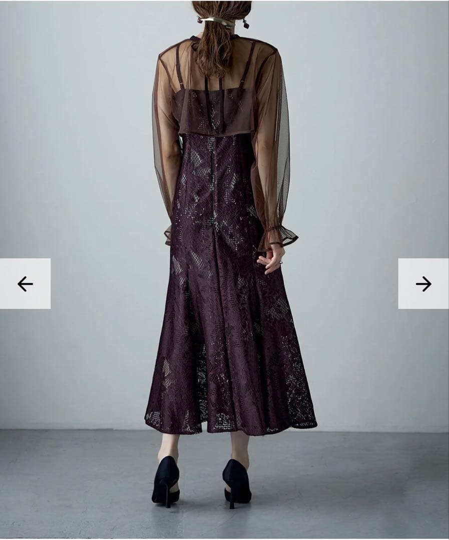 【美品】etoll. エトル　3wayシフォンボレロ&レースキャミドレス　結婚式