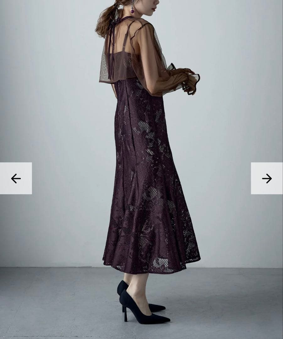 【美品】etoll. エトル　3wayシフォンボレロ&レースキャミドレス　結婚式