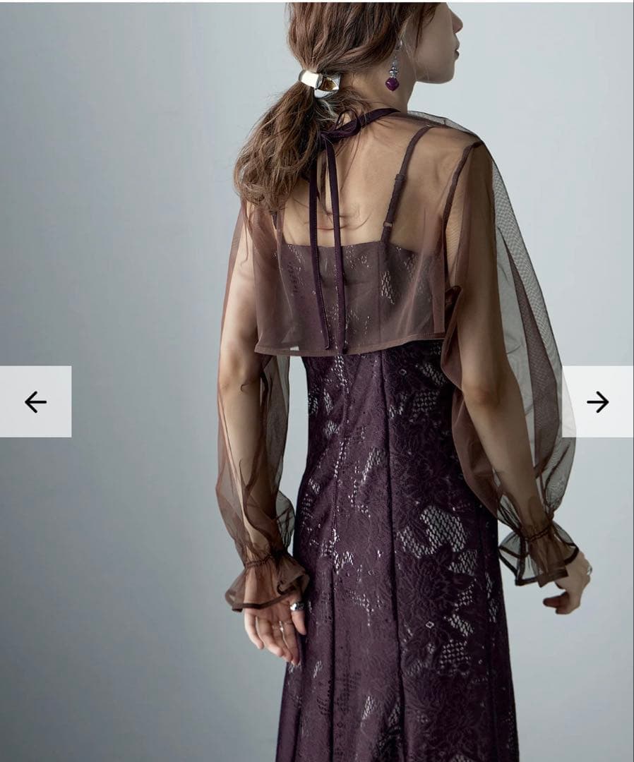 【美品】etoll. エトル　3wayシフォンボレロ&レースキャミドレス　結婚式