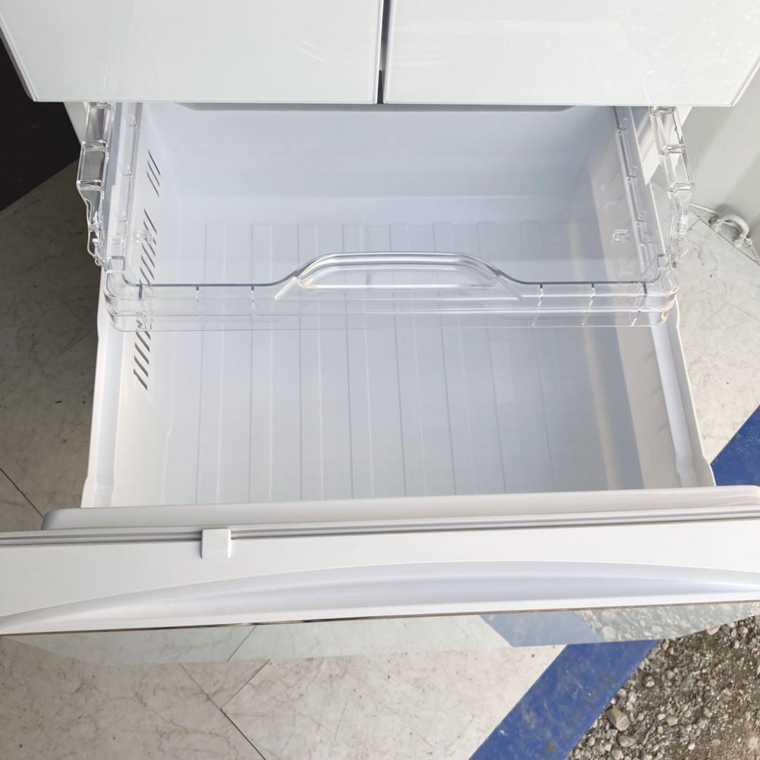 取付無料！三菱チルドルーム搭載おしゃれホワイトインテリアグラス冷蔵庫！洗濯機